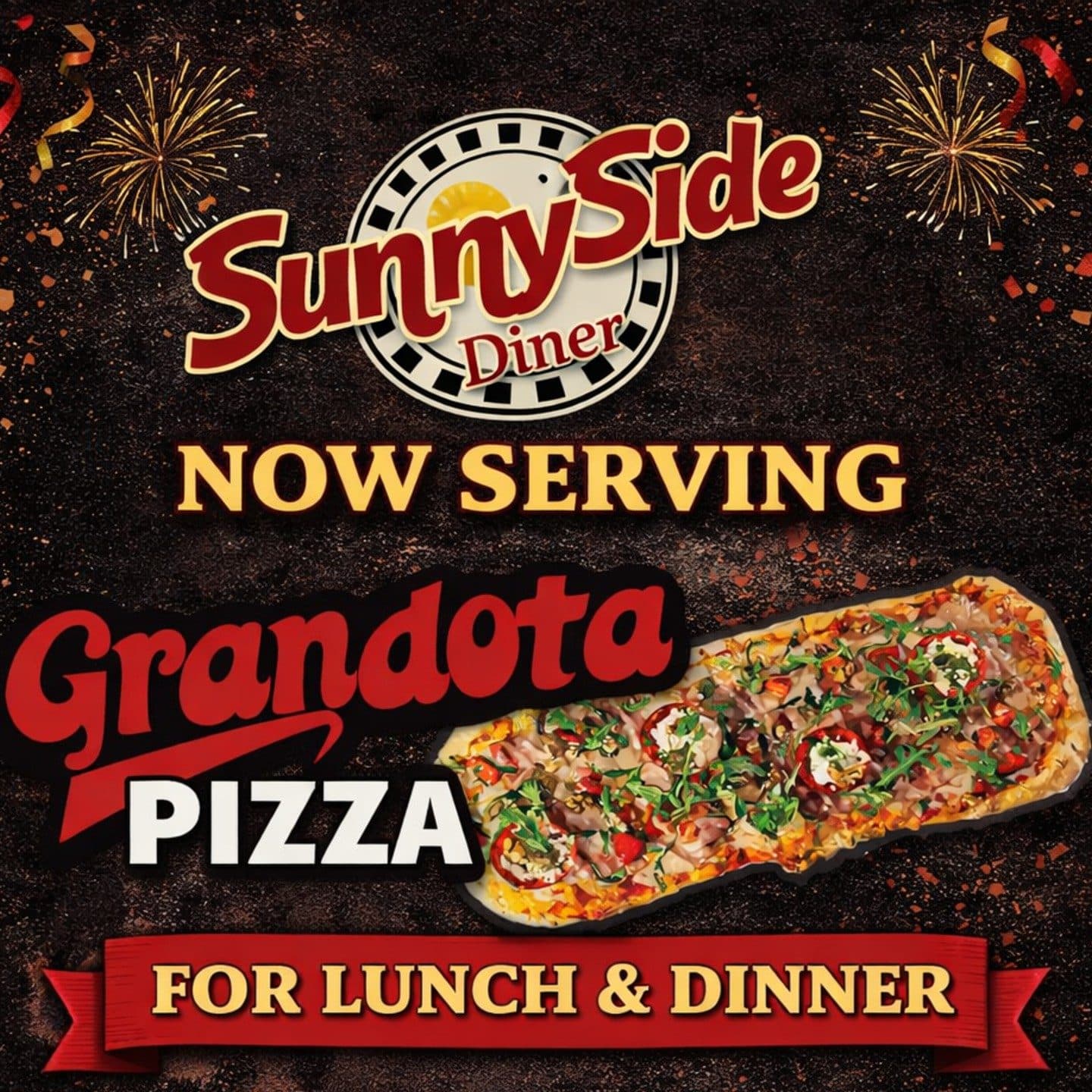 Breakfast by Day, Grandota Pizza by Night!